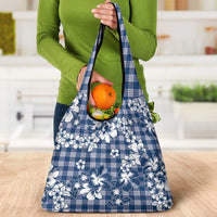 Hibiscus Pakala Cobalt Blue Royal Grocery Bag Tropical Floral Stylized - Polynesian Pride