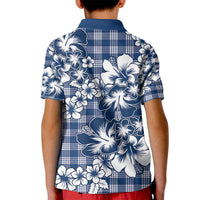 Hibiscus Pakala Cobalt Blue Royal Kid Polo Shirt Tropical Floral Stylized - Polynesian Pride
