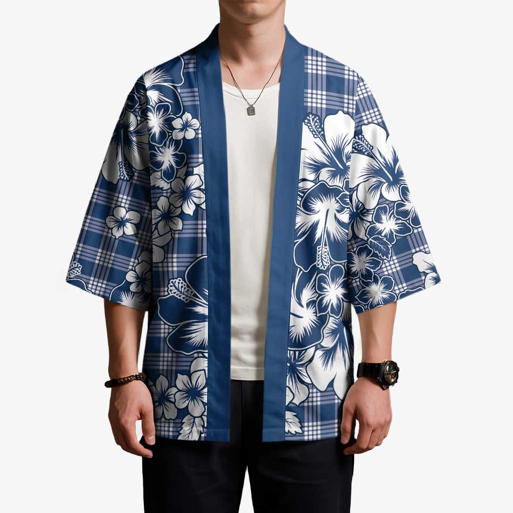 Hibiscus Pakala Cobalt Blue Royal Kimono Tropical Floral Stylized - Polynesian Pride