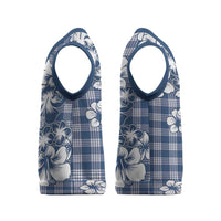 Hibiscus Pakala Cobalt Blue Royal Christmas Knitted V-Neck Vest Tropical Floral Stylized LT01 - Polynesian Pride