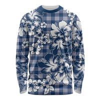 Hibiscus Pakala Cobalt Blue Royal Long Sleeve Shirt Tropical Floral Stylized LT01 Unisex Blue - Polynesian Pride