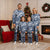 Hibiscus Pakala Cobalt Blue Royal Christmas Pajama Set Tropical Floral Stylized - Polynesian Pride