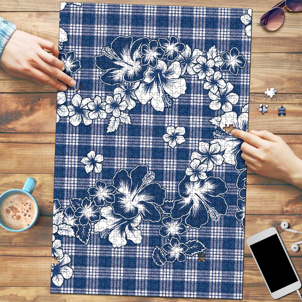 Hibiscus Pakala Cobalt Blue Royal Puzzle Tropical Floral Stylized - Polynesian Pride