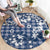 Hibiscus Pakala Cobalt Blue Royal Round Carpet Tropical Floral Stylized - Polynesian Pride