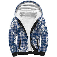 Hibiscus Pakala Cobalt Blue Royal Sherpa Hoodie Tropical Floral Stylized LT01 Unisex Blue - Polynesian Pride