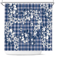 Hibiscus Pakala Cobalt Blue Royal Shower Curtain Tropical Floral Stylized - Polynesian Pride
