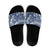 Hibiscus Pakala Cobalt Blue Royal Slide Sandals Tropical Floral Stylized - Polynesian Pride