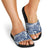 Hibiscus Pakala Cobalt Blue Royal Slide Sandals Tropical Floral Stylized - Polynesian Pride