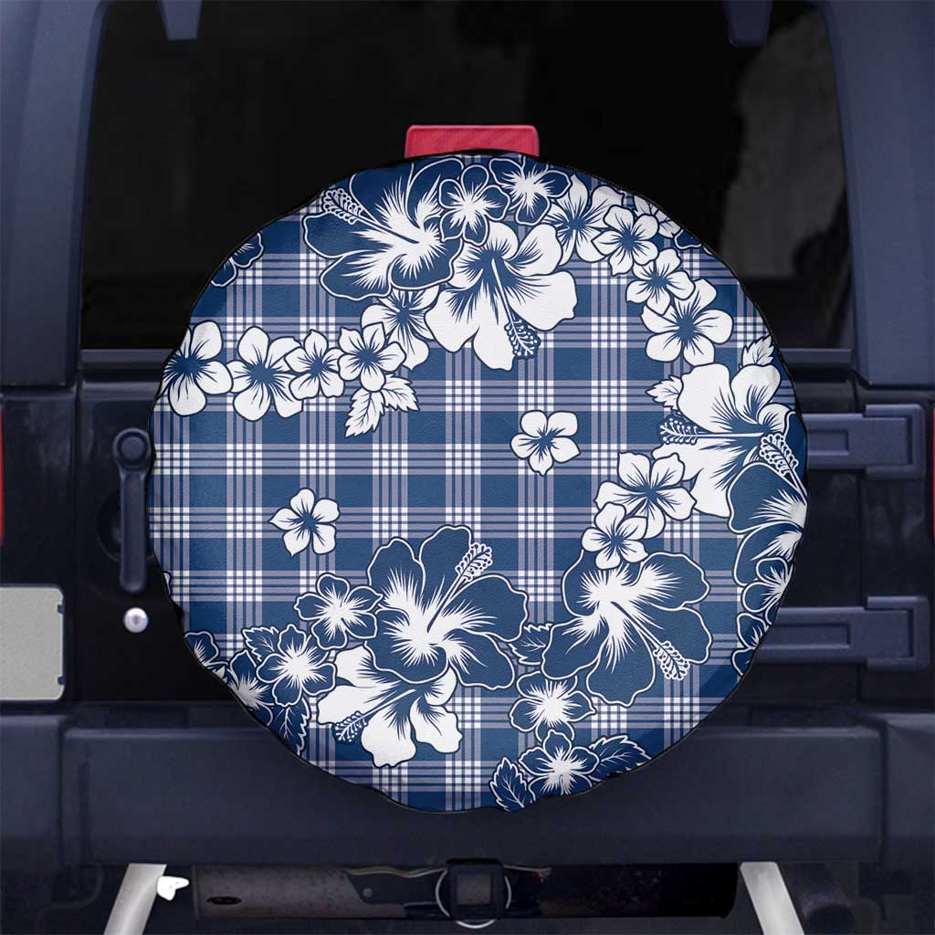 Hibiscus Pakala Cobalt Blue Royal Spare Tire Cover Tropical Floral Stylized - Polynesian Pride