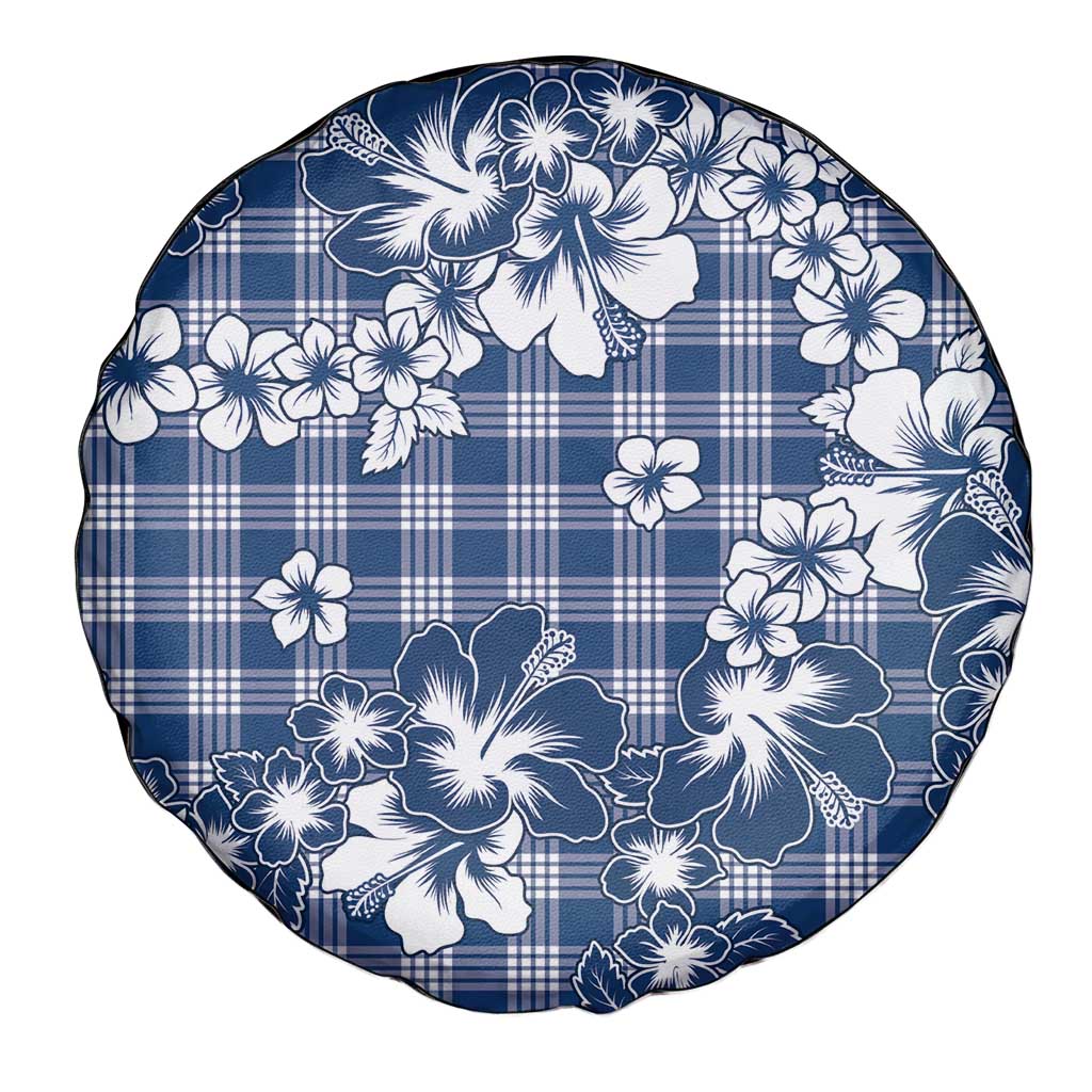 Hibiscus Pakala Cobalt Blue Royal Spare Tire Cover Tropical Floral Stylized - Polynesian Pride