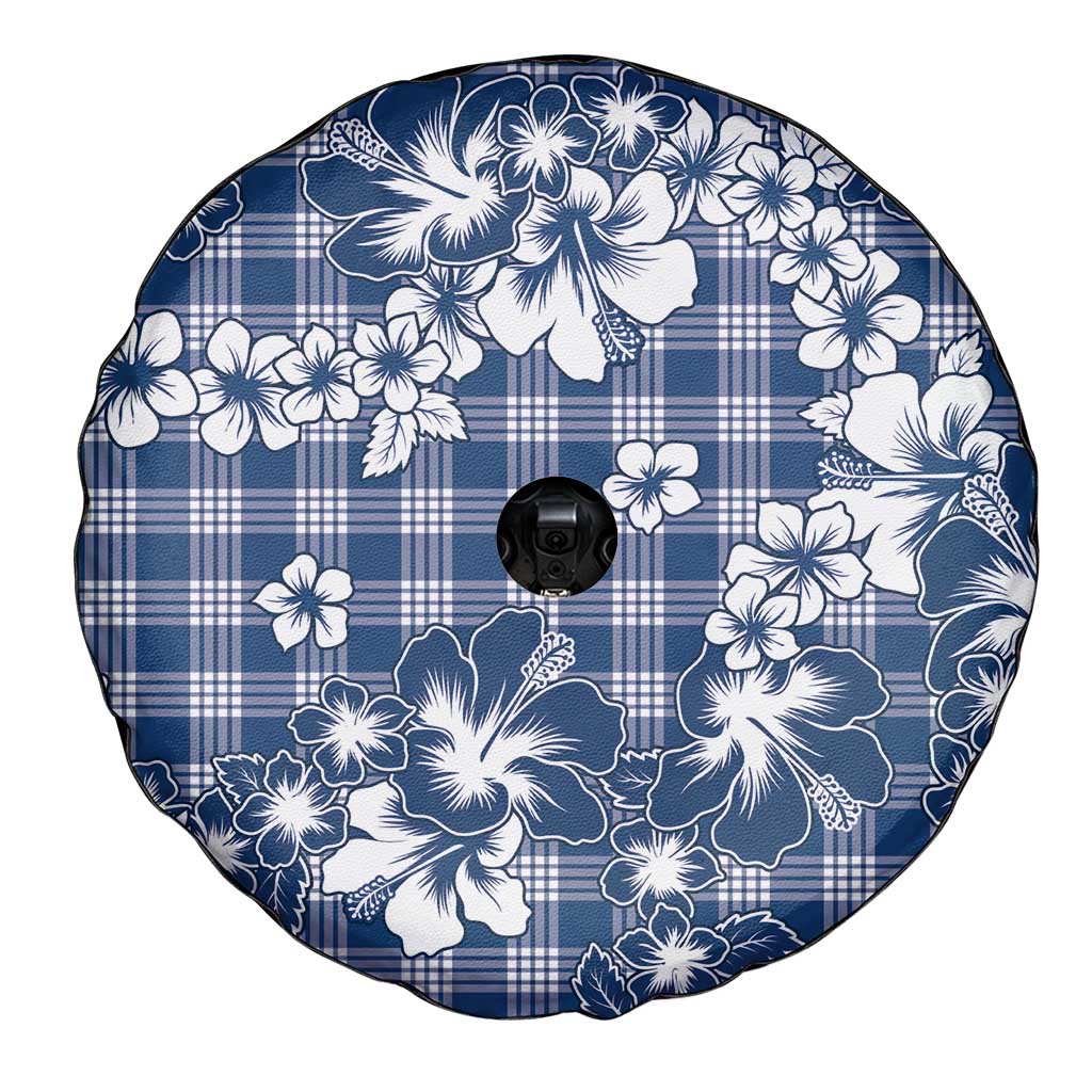 Hibiscus Pakala Cobalt Blue Royal Spare Tire Cover Tropical Floral Stylized - Polynesian Pride
