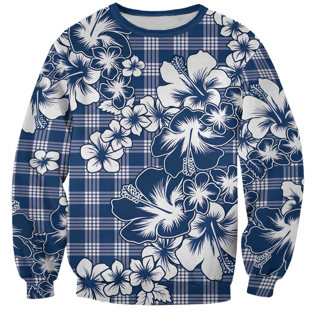 Hibiscus Pakala Cobalt Blue Royal Sweatshirt Tropical Floral Stylized LT01 Unisex Blue - Polynesian Pride
