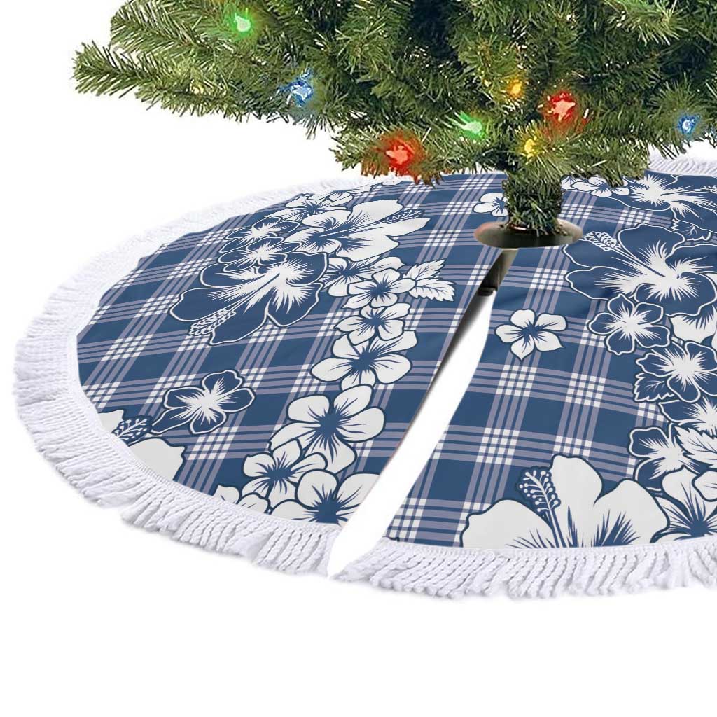 Hibiscus Pakala Cobalt Blue Royal Tree Skirt Tropical Floral Stylized LT01 - Polynesian Pride