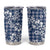 Hibiscus Pakala Cobalt Blue Royal Tumbler Cup Tropical Floral Stylized - Polynesian Pride