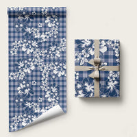 Hibiscus Pakala Cobalt Blue Royal Wrapping Paper Tropical Floral Stylized LT01 58" × 23" Blue - Polynesian Pride