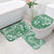Hibiscus Pakala Emerald Green Bathroom Set Tropical Floral Stylized - Polynesian Pride