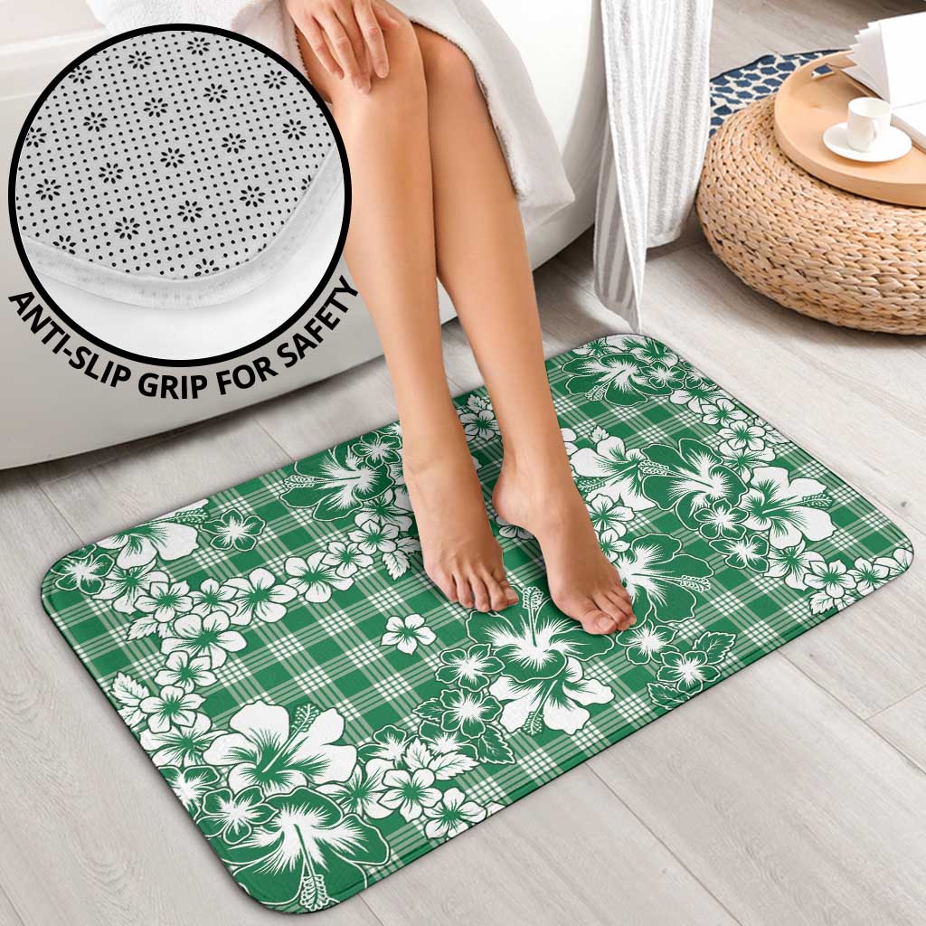 Hibiscus Pakala Emerald Green Bathroom Set Tropical Floral Stylized - Polynesian Pride