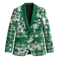 Hibiscus Pakala Emerald Green Blazer Tropical Floral Stylized - Polynesian Pride