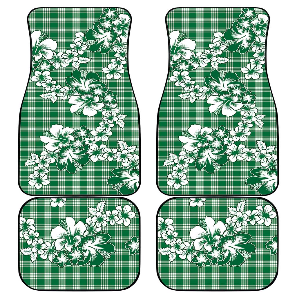 Hibiscus Pakala Emerald Green Car Mats Tropical Floral Stylized - Polynesian Pride