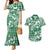Hibiscus Pakala Emerald Green Couples Matching Mermaid Dress and Hawaiian Shirt Tropical Floral Stylized - Polynesian Pride