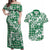 Hibiscus Pakala Emerald Green Couples Matching Off Shoulder Maxi Dress and Hawaiian Shirt Tropical Floral Stylized - Polynesian Pride