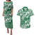 Hibiscus Pakala Emerald Green Couples Matching Puletasi and Hawaiian Shirt Tropical Floral Stylized - Polynesian Pride