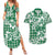 Hibiscus Pakala Emerald Green Couples Matching Summer Maxi Dress and Hawaiian Shirt Tropical Floral Stylized - Polynesian Pride