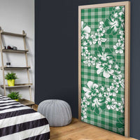 Hibiscus Pakala Emerald Green Door Cover Tropical Floral Stylized - Polynesian Pride