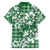 Hibiscus Pakala Emerald Green Family Matching Long Sleeve Bodycon Dress and Hawaiian Shirt Tropical Floral Stylized - Polynesian Pride