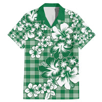 Hibiscus Pakala Emerald Green Family Matching Mermaid Dress and Hawaiian Shirt Tropical Floral Stylized - Polynesian Pride