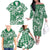 Hibiscus Pakala Emerald Green Family Matching Off The Shoulder Long Sleeve Dress and Hawaiian Shirt Tropical Floral Stylized - Polynesian Pride