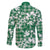 Hibiscus Pakala Emerald Green Family Matching Off The Shoulder Long Sleeve Dress and Hawaiian Shirt Tropical Floral Stylized - Polynesian Pride