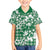 Hibiscus Pakala Emerald Green Family Matching Off The Shoulder Long Sleeve Dress and Hawaiian Shirt Tropical Floral Stylized - Polynesian Pride
