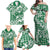 Hibiscus Pakala Emerald Green Family Matching Off Shoulder Maxi Dress and Hawaiian Shirt Tropical Floral Stylized - Polynesian Pride