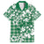 Hibiscus Pakala Emerald Green Family Matching Off Shoulder Maxi Dress and Hawaiian Shirt Tropical Floral Stylized - Polynesian Pride