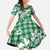 Hibiscus Pakala Emerald Green Family Matching Short Sleeve Bodycon Dress and Hawaiian Shirt Tropical Floral Stylized - Polynesian Pride