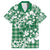 Hibiscus Pakala Emerald Green Family Matching Short Sleeve Bodycon Dress and Hawaiian Shirt Tropical Floral Stylized - Polynesian Pride