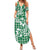Hibiscus Pakala Emerald Green Family Matching Summer Maxi Dress and Hawaiian Shirt Tropical Floral Stylized - Polynesian Pride