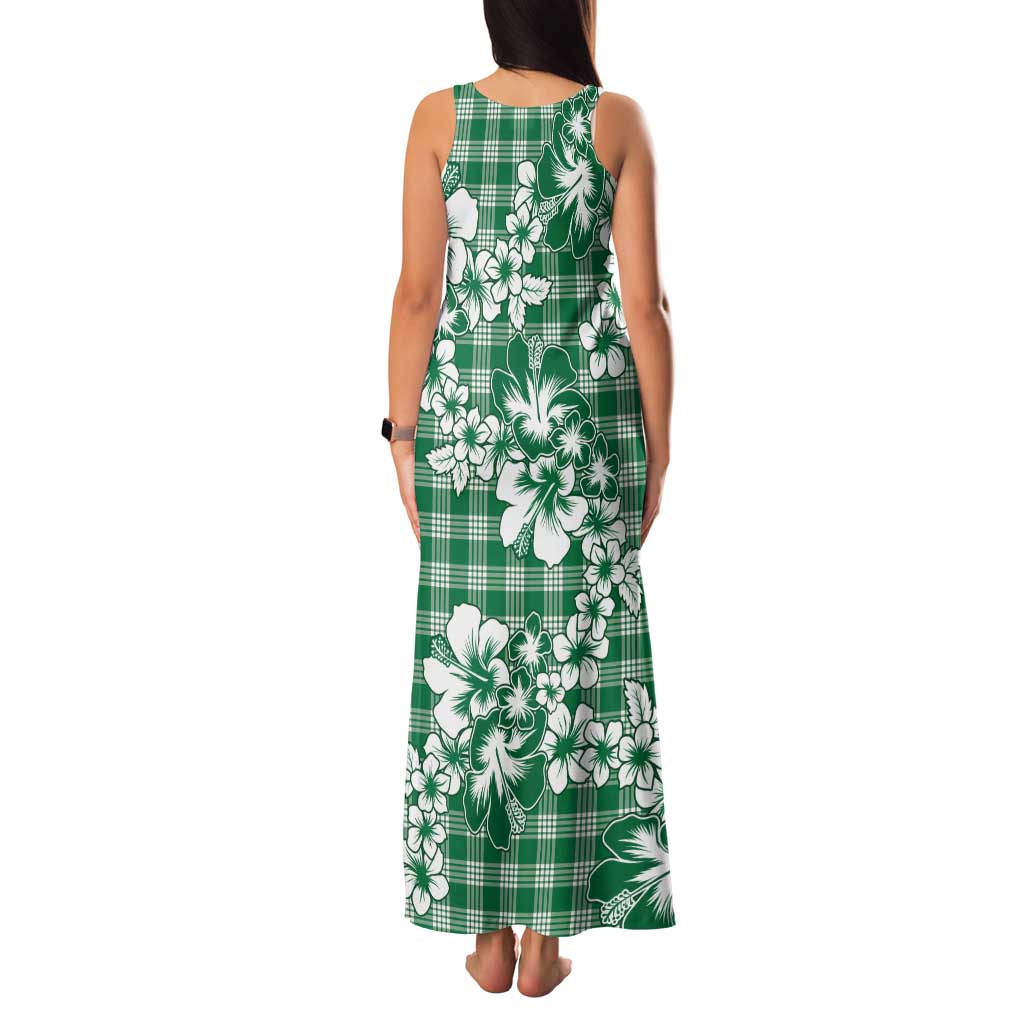 Hibiscus Pakala Emerald Green Family Matching Tank Maxi Dress and Hawaiian Shirt Tropical Floral Stylized - Polynesian Pride