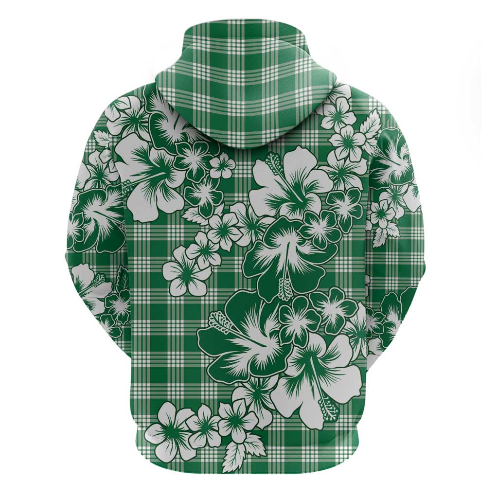 Hibiscus Pakala Emerald Green Hoodie Tropical Floral Stylized - Polynesian Pride