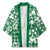Hibiscus Pakala Emerald Green Kimono Tropical Floral Stylized - Polynesian Pride