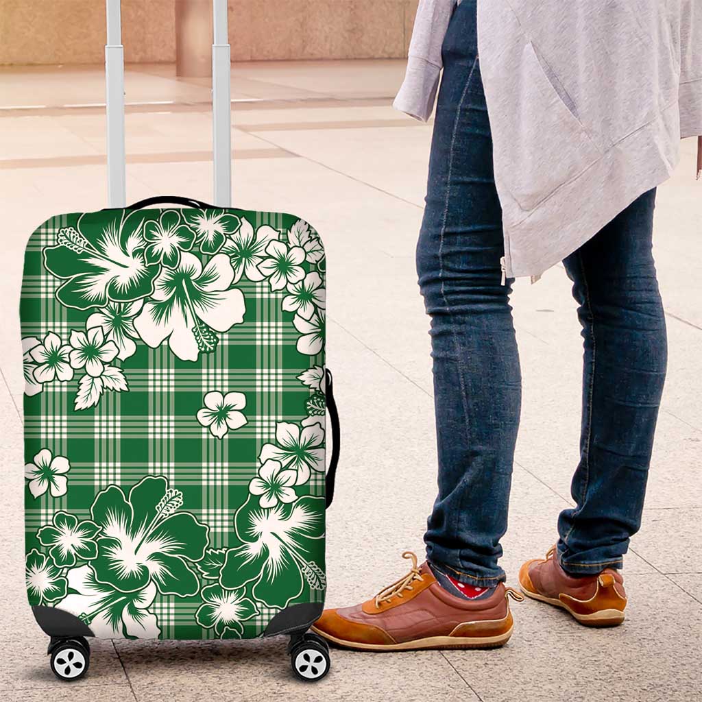 Hibiscus Pakala Emerald Green Luggage Cover Tropical Floral Stylized - Polynesian Pride