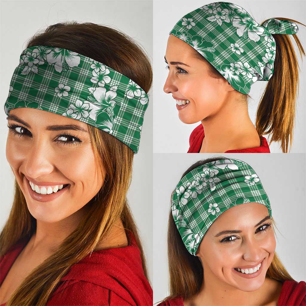 Hibiscus Pakala Emerald Green Neck Gaiter Tropical Floral Stylized - Polynesian Pride