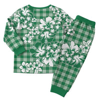 Hibiscus Pakala Emerald Green Christmas Pajama Set Tropical Floral Stylized LT01 - Polynesian Pride
