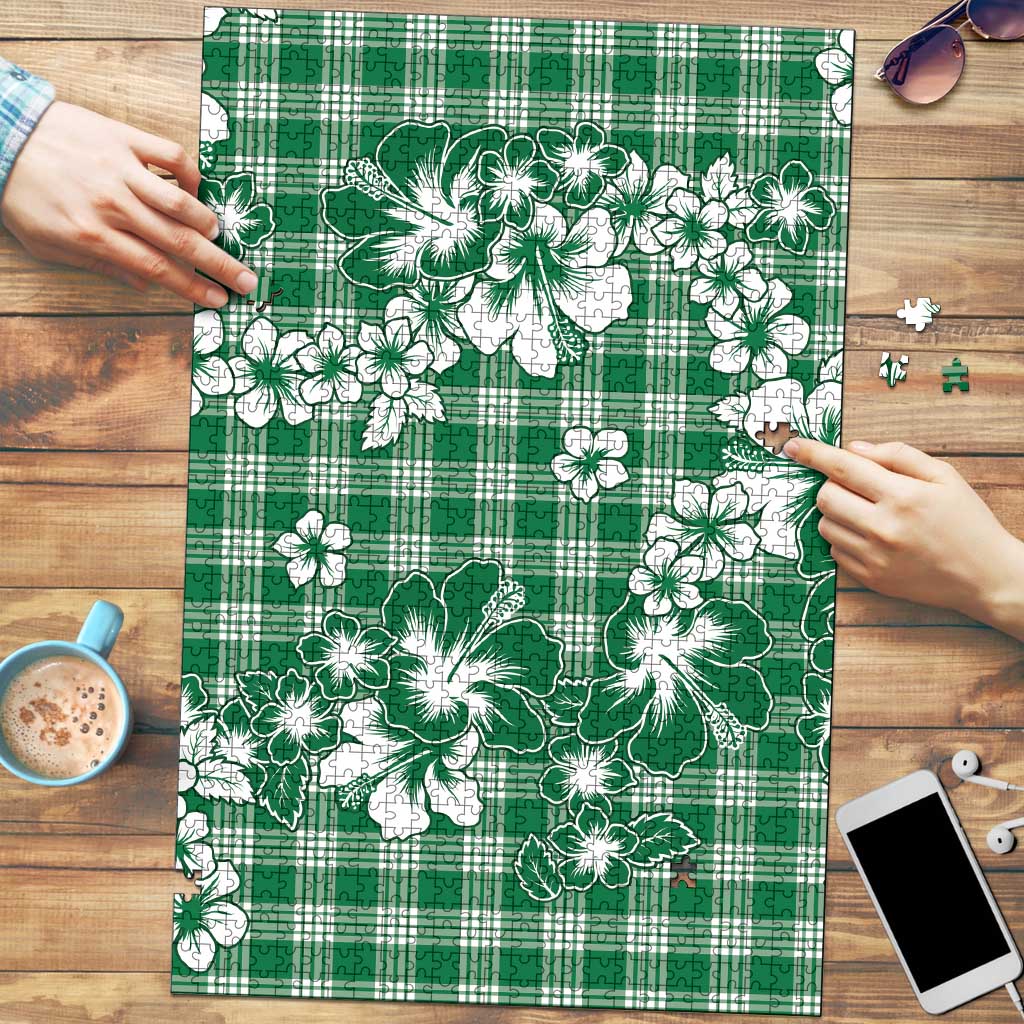Hibiscus Pakala Emerald Green Puzzle Tropical Floral Stylized - Polynesian Pride