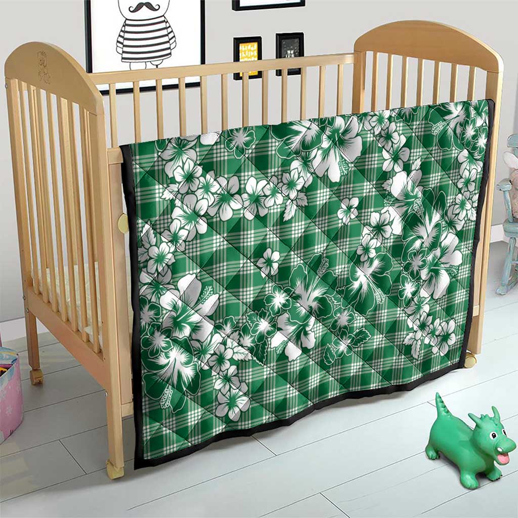 Hibiscus Pakala Emerald Green Quilt Tropical Floral Stylized - Polynesian Pride