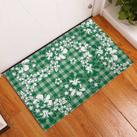 Hibiscus Pakala Emerald Green Rubber Doormat Tropical Floral Stylized - Polynesian Pride