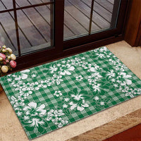 Hibiscus Pakala Emerald Green Rubber Doormat Tropical Floral Stylized - Polynesian Pride