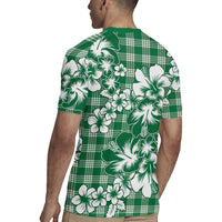 Hibiscus Pakala Emerald Green Rugby Jersey Tropical Floral Stylized - Polynesian Pride