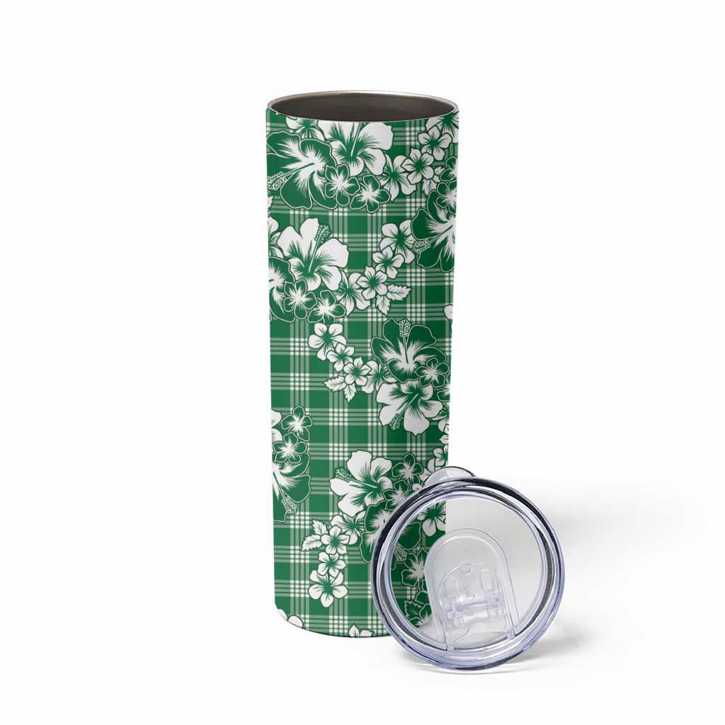 Hibiscus Pakala Emerald Green Skinny Tumbler Tropical Floral Stylized - Polynesian Pride